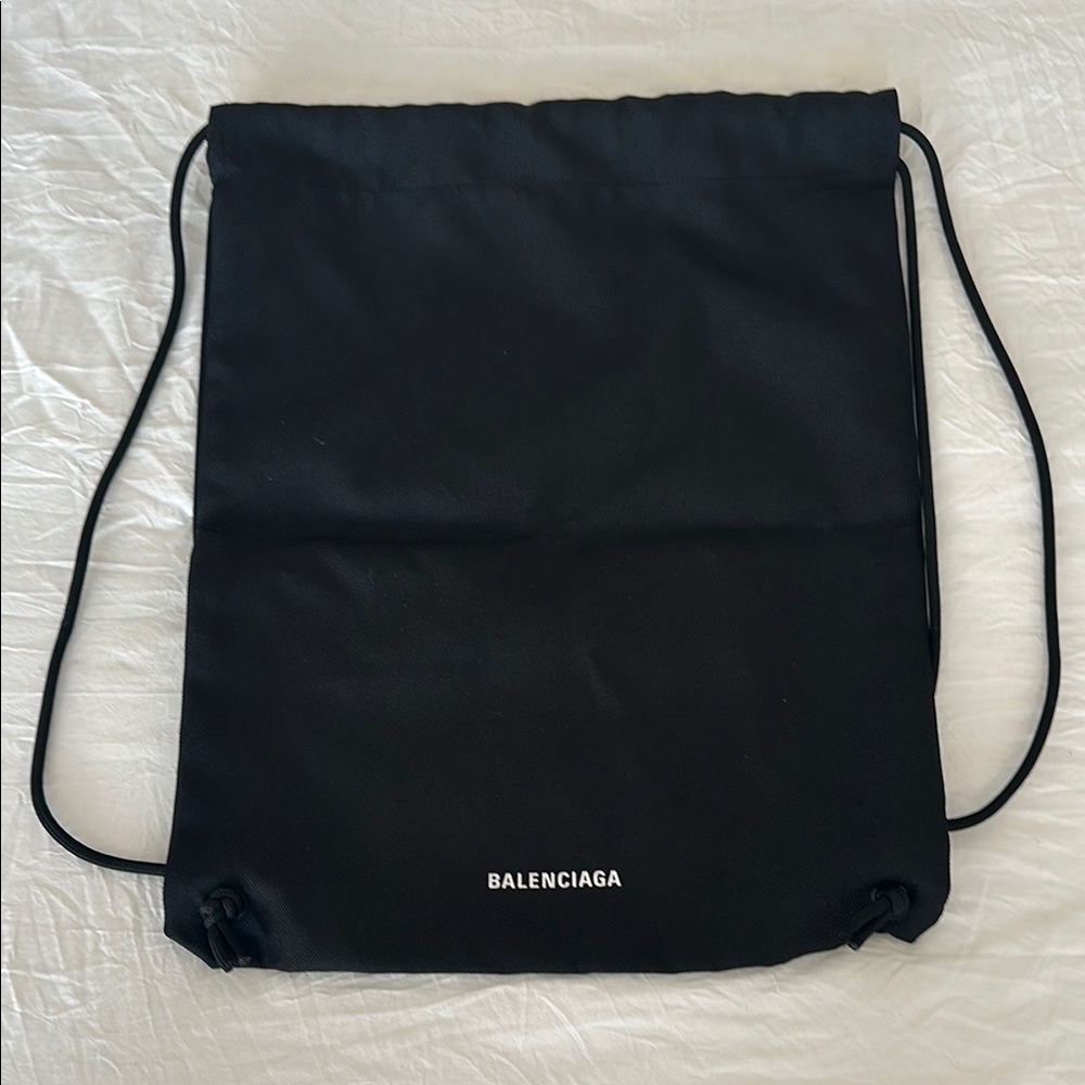 Balenciaga Tyrex Black Drawstring Bag